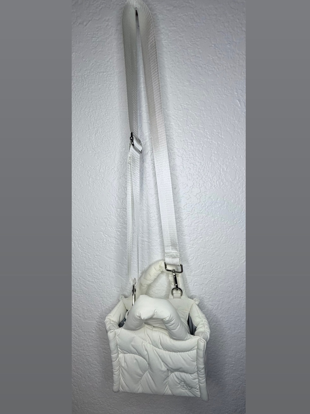 White Quilted Puffer Tote Bag - Minimal Everyday Style